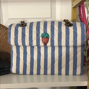 Kurt Geiger Kensington Blue and White Striped Strawberry — RARE